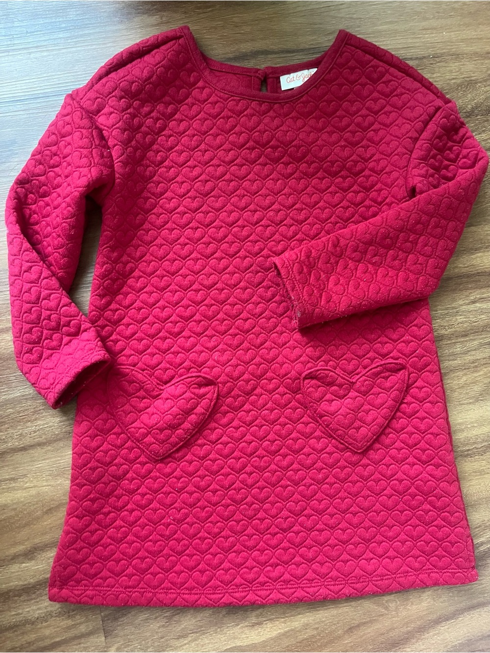 Target Girls' Bright Red Quilted Heart Pocket Dress